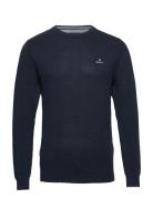 Cotton Pique C-Neck Navy GANT