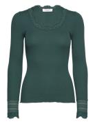 Silk T-Shirt W/ Lace Green Rosemunde