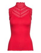 Rmwbalta Sl Turtleneck Lace Top Red RM By Rosemunde