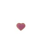 Enamel Heart Charm, Gold Pink Design Letters