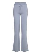 Fine Knit Flared Pants Blue Davida Cashmere