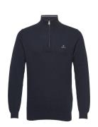 Cotton Pique Half Zip Navy GANT