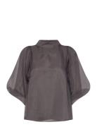 Slchaya Blouse Ss Grey Soaked In Luxury