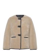 Fur-Effect Coat With Appliqués Beige Mango