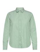 Reg Poplin Striped Shirt Green GANT