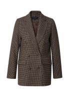 Remi Wool Blend Double Breasted Blazer Brown Lexington Clothing