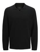 Jprwason Knit Split Neck Styd Aw24 Black Jack & J S