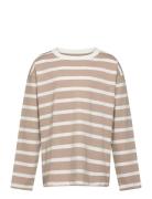 Striped Long Sleeves T-Shirt Beige Mango