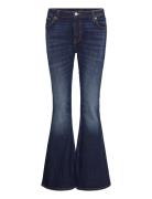 Flame Low Rise Slim Flared Leg Jeans Navy Weekday