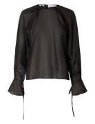 Slfiris Ls O-Neck Top Black Selected Femme