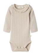 Nbfrachel Nis Ls Slim Body Lil Noos Beige Lil'Atelier