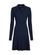 Rayon Cable F&F Ls Midi Dress Navy Tommy Hilfiger