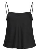 Satin Top With Thin Straps Black Mango