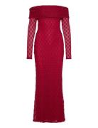 Adoni Off Shoulder Maxi Dress Red Bardot