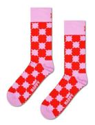 Wobbly Check Sock Pink Happy Socks