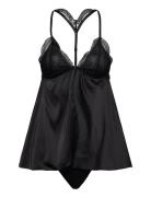 Bd Satin Emb Ruby Black Hunkemöller