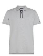 Zip Liquid Cotton Reg Polo Grey Tommy Hilfiger