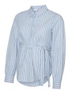 Mlleticia Lia L/S Wo Stripe Shirt 2F Blue Mamalicious