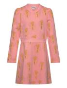 Winter Flowers Aop Sweat Dress Pink Mini Rodini