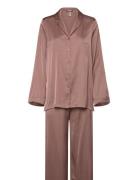 Pyjama Long Sleeve Satin Brown Lindex