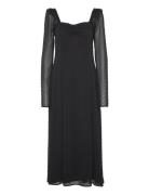 Frilled Ls Midi Dress Black ROTATE Birger Christensen