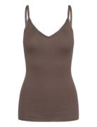 Silk Top W/ Elastic Band Brown Rosemunde