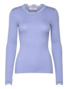 Rwbabette Ls Regular Lace T-Shirt Blue Rosemunde