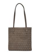 Die-Cut Leather Shopper Bag Brown Mango