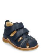 Sandals - Flat - Closed Toe - Navy ANGULUS