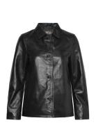 Leah Leather Worker Jacket Black Jofama