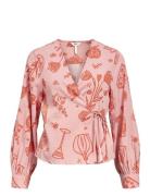 Objsage Re L/S Wrap Top 137 Pink Object