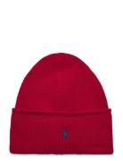 Cable-Knit Merino Wool Beanie Red Polo Ralph Lauren