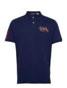 Custom Slim Fit Triple-Pony Polo Shirt Blue Polo Ralph Lauren