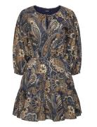 Paisley Cotton Voile Tiered Dress Navy Lauren Ralph Lauren