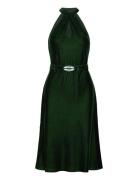 Belted Velvet Halter Dress Green Lauren Ralph Lauren