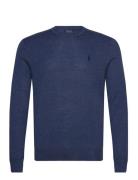 Slim Fit Washable Wool Crewneck Sweater Blue Polo Ralph Lauren