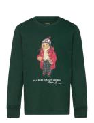 Polo Bear Cotton Long-Sleeve Tee Green Ralph Lauren Kids