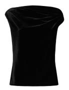 Stretch Velvet Off-The-Shoulder Blouse Black Lauren Ralph Lauren