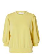 Slftenny 3/4 Sweat Top Noos Yellow Selected Femme