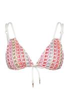 Irma Fine Knitted Bikini Top Patterned Malina