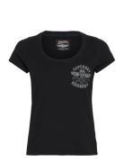 Lo-Fi Biker Scoop Neck Tee Black Superdry