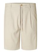 Slhregular-Leroy Pleat Shorts Noos Beige Selected Homme