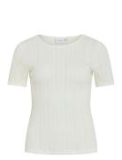 Vikassie S/S Pointelle Top - Noos White Vila