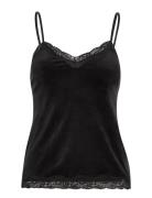 Cami Velours Scallop Lace Black Hunkemöller