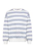 Striped Cotton-Blend Sweatshirt Blue Mango