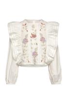 Floral Embroidered Blouse White Mango