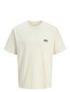 Jorparos Abstract Tee Ss Crew Neck Cream Jack & J S