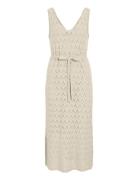 Viamalina V-Neck S/L Midi Dress/Pb Beige Vila
