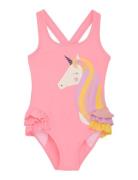 Swimsuit W. Application Pink Color Kids