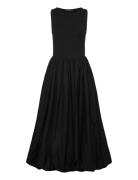 Phoebe Jersey Woven Mix Midi Black French Connection